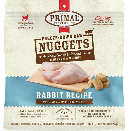 Primal Freeze Dried Raw Cat Food Nuggets Rabbit, Complete & Balanced Meal or Topper, Premium, Healthy, Grain Free, High Protein Raw Cat Food with Probiotics (5.5 oz) - Image 11