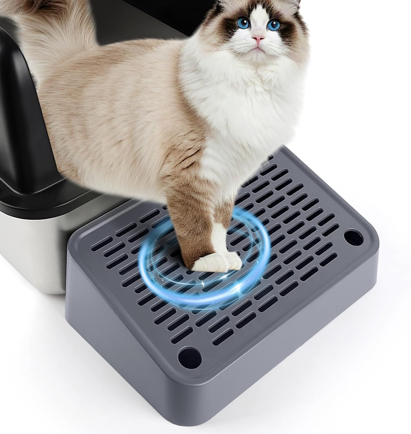 Cat Litter Box Step, Cat Litter Ramp Mat with Filter Function for Self-Cleaning Litter Box, Easy to Clean, Cats Pedal Step Stool Ideal for Kitten & Elderly Cats (Light Grey) - Image 15
