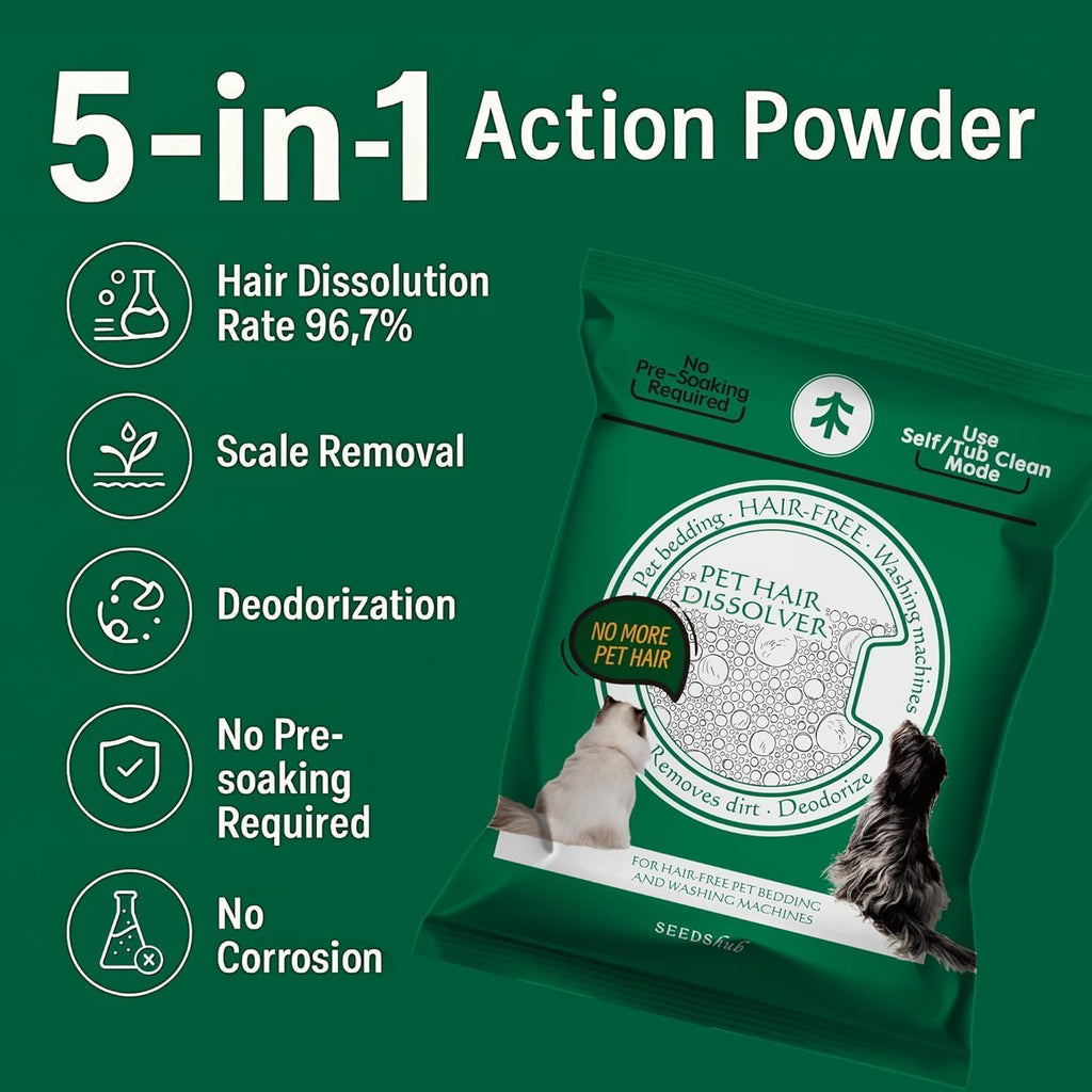 Seedshub laundry powder being poured into washing machine drum