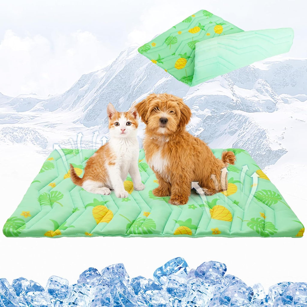 KOOLTAIL Cat Cooling Mat, Upgraded Two Sided Cooling Pad for Cats Puppy Small Animals, Rabbit Bunny Guniea Pig Keep Cool in Summer, Washable Waterproof for Crate Sofa Bed, Blue Duck S - Image 10
