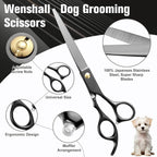 Wenshall professional dog grooming kit showing ergonomic non slip black handles