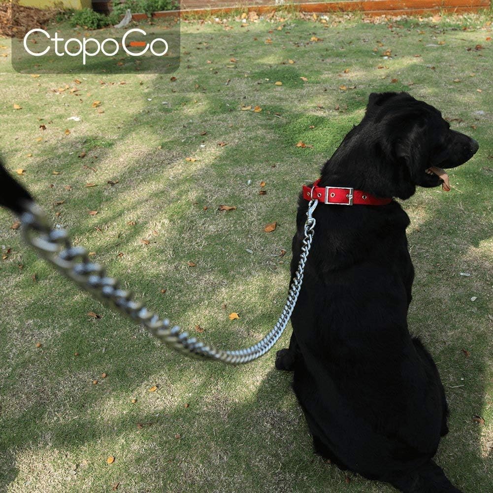 Weather resistant chrome finished steel chain Links built for medium and large dogs.