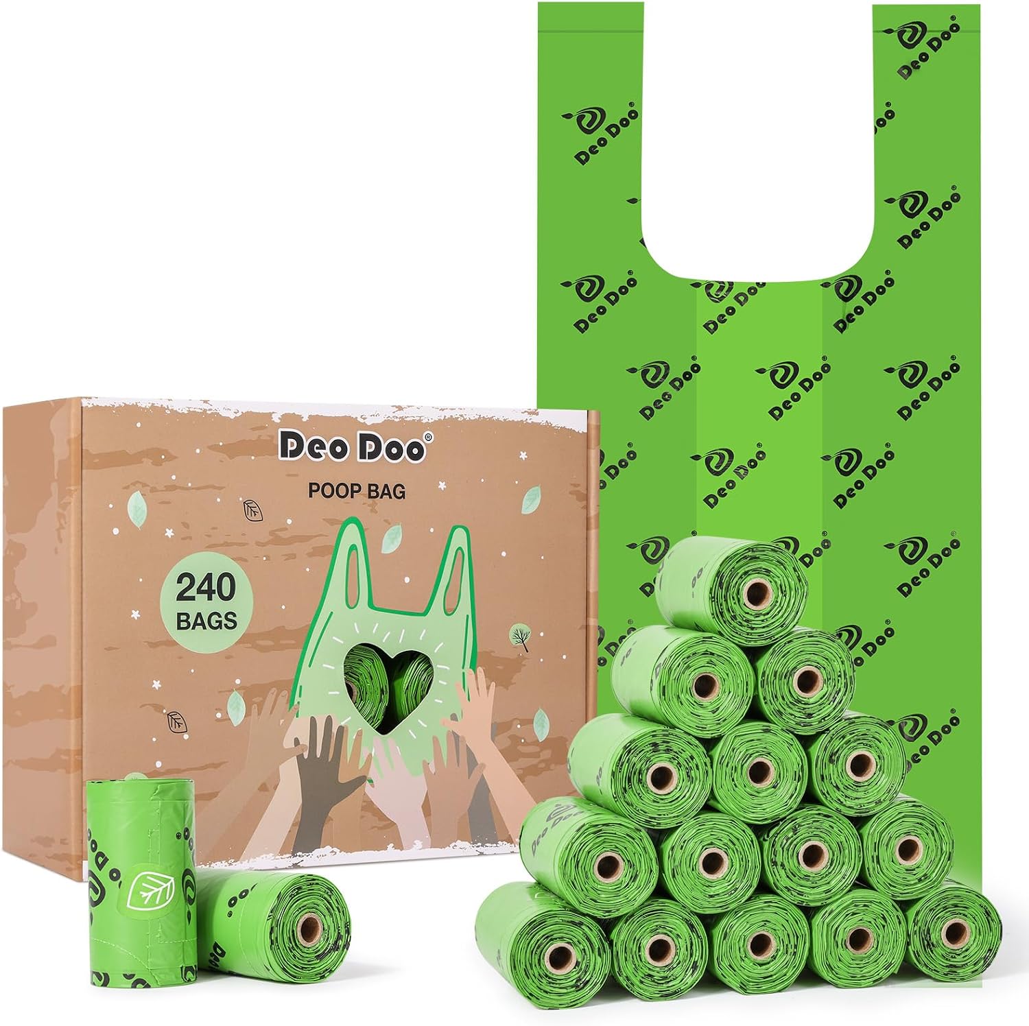 Dog Poop Bags with Handles Large Size 20 Rolls 240 Counts Big Sizes Leak Proof and Extra Thick Waste Bags Refill Rolls for Walking Medium Large Dogs Cats Litter Unscented - Image 12