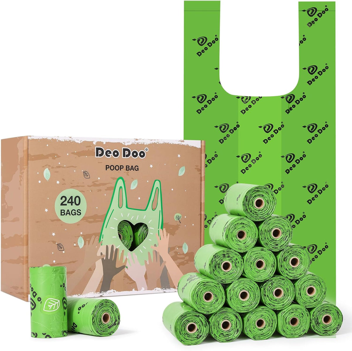 Dog Poop Bags with Handles Large Size 20 Rolls 240 Counts Big Sizes Leak Proof and Extra Thick Waste Bags Refill Rolls for Walking Medium Large Dogs Cats Litter Unscented - Image 12