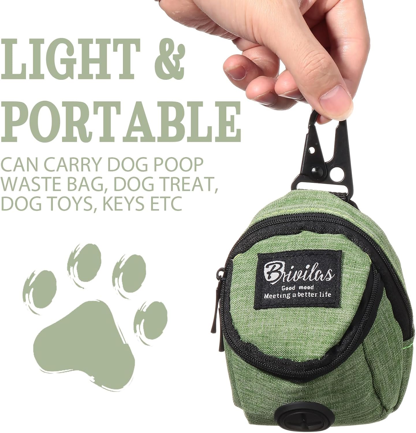Talltalk green and black dog treat pouch set