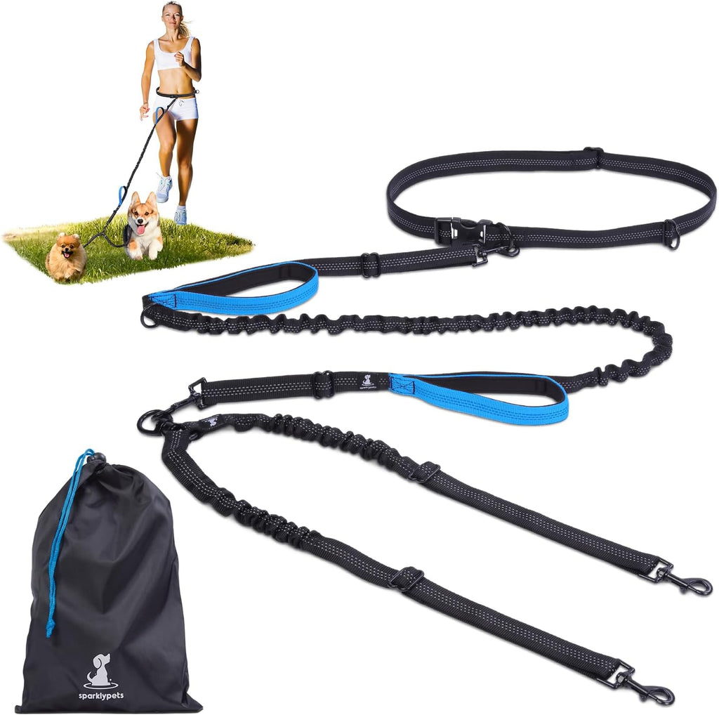 SparklyPets Hands Free Double Dog Leash - Dual Leash for Medium and Large Breeds - Lead for 2 Dogs with Padded Handles, Reflective Stitches, No Pull, Tangle Free - Image 11