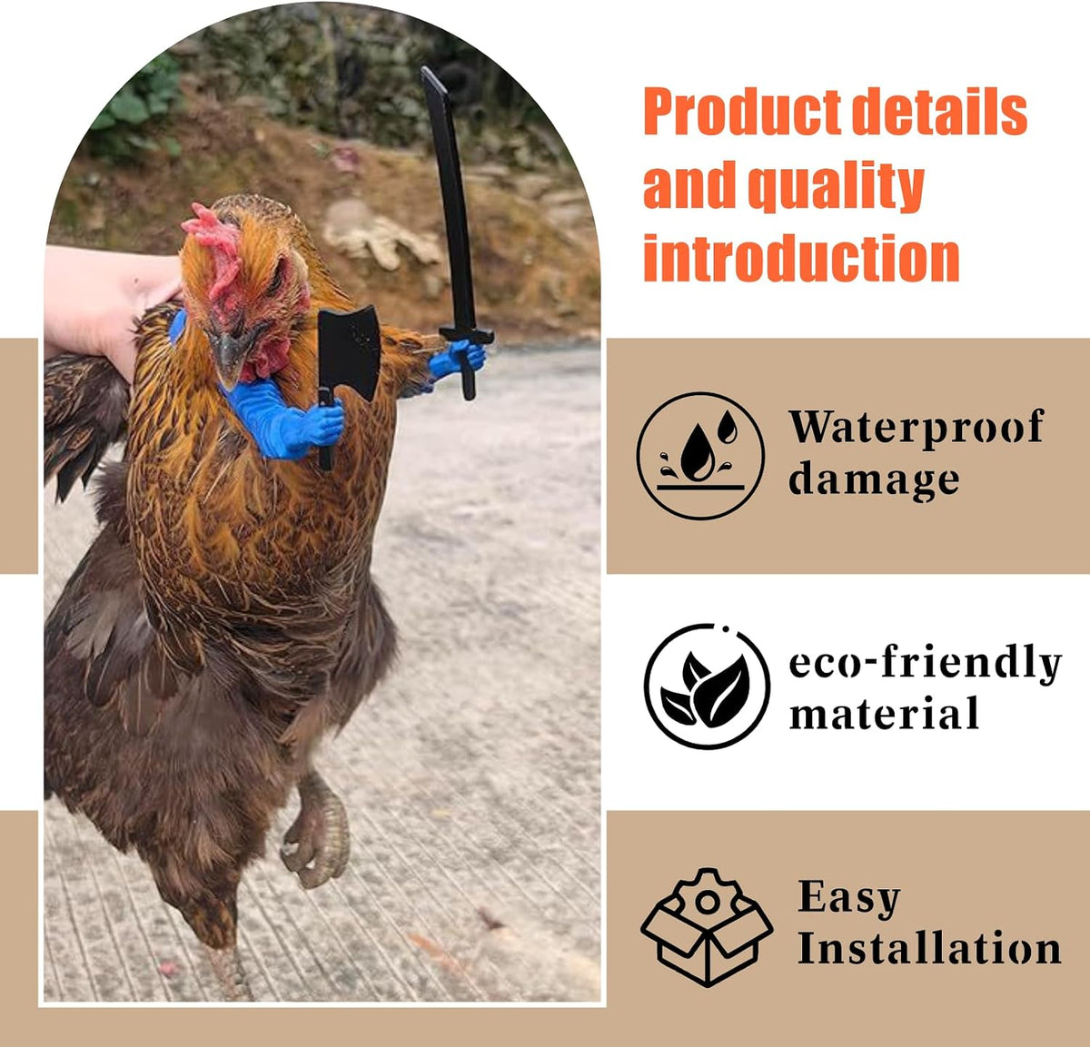 Multi pet costume arms being worn by a domestic duck.