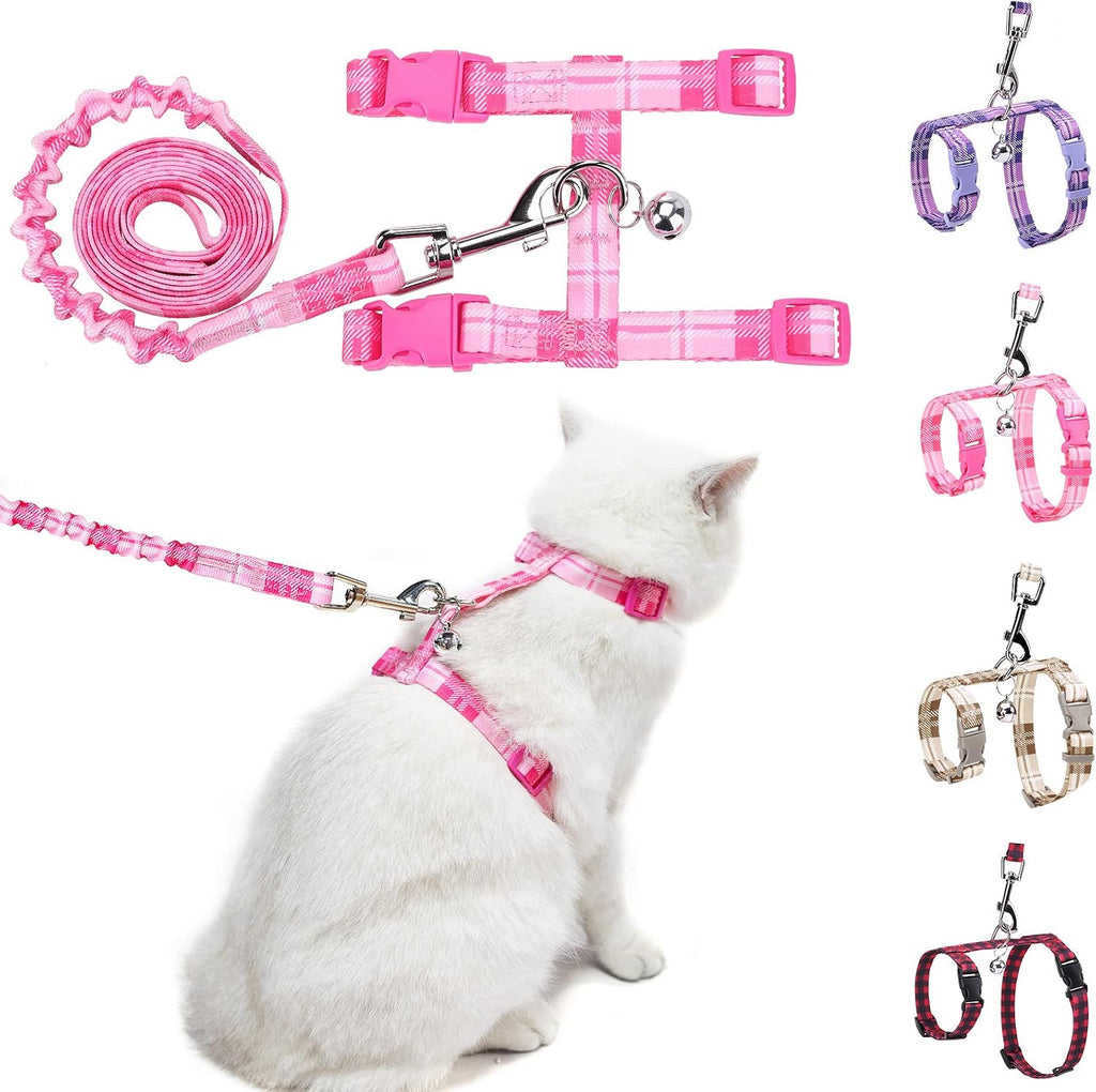 BEAUTYZOO Cat Harness and Leash Set Escape Proof for Walking, Kitten Soft Adjustable Vest Harnesses for Small Medium Large Cats, Easy Control Breathable Plaid Ribbon Nylon for Outdoor Indoor Use - Image 12