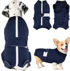 SlowTon Dog Surgery Recovery Suit - Zipper On Dog Onesies After Surgery for Female Male Dogs, Abdominal Wounds Bandages Cone/E-Collar Alternative Dogs Surgical Body Suit Anti-Licking (Grey, S) - Image 10