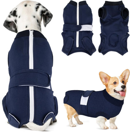 SlowTon Dog Surgery Recovery Suit - Zipper On Dog Onesies After Surgery for Female Male Dogs, Abdominal Wounds Bandages Cone/E-Collar Alternative Dogs Surgical Body Suit Anti-Licking (Grey, S) - Image 10