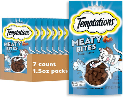 Temptations Meaty Bites Savory and Soft Cat Treats, Chicken Flavor, 4.12 oz. Pouch - Image 14