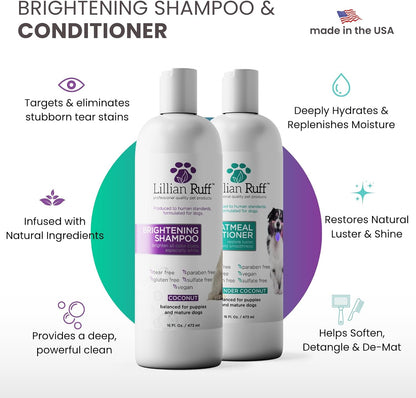 Lillian Ruff pet shampoo set coconut scent bottle