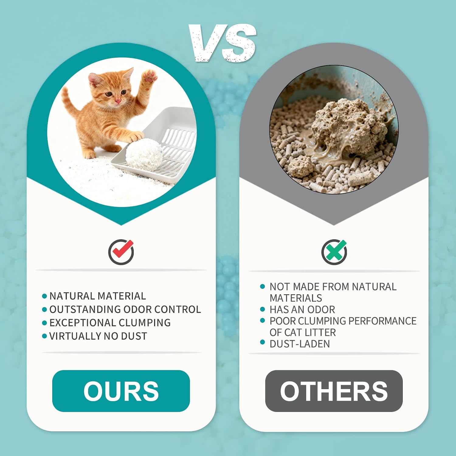 Moonforest dust free cat litter pouring into tray