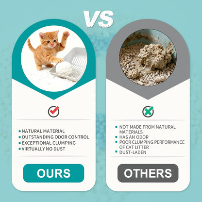 Moonforest dust free cat litter pouring into tray