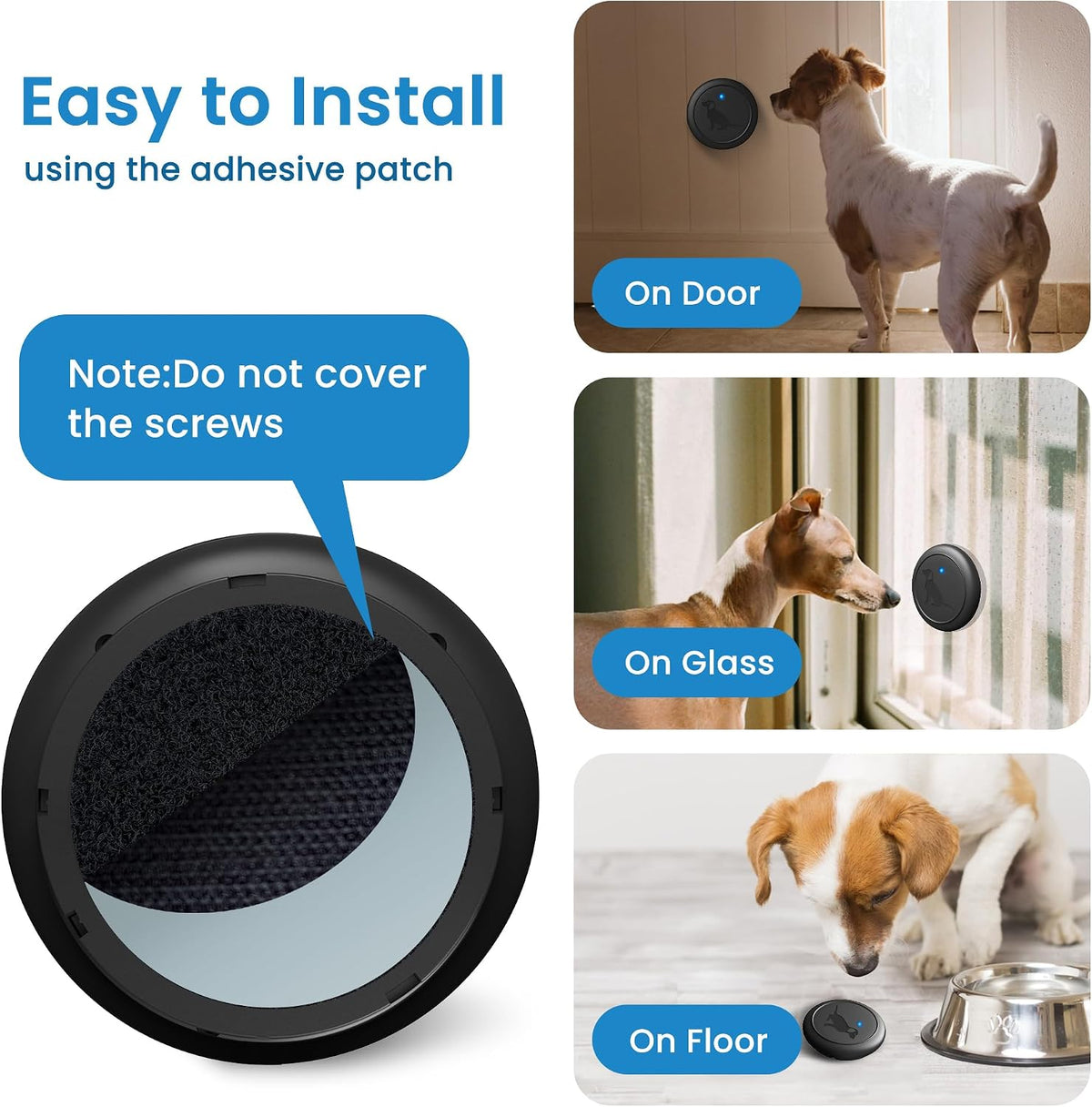 Close up of the IP65 waterproof dog doorbell button