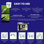 BioFill natural granular turf deodorizer being applied to eliminate pet waste smells.