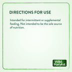 Wild Harvest Healthy Benefits Molting Supplement nutrition label