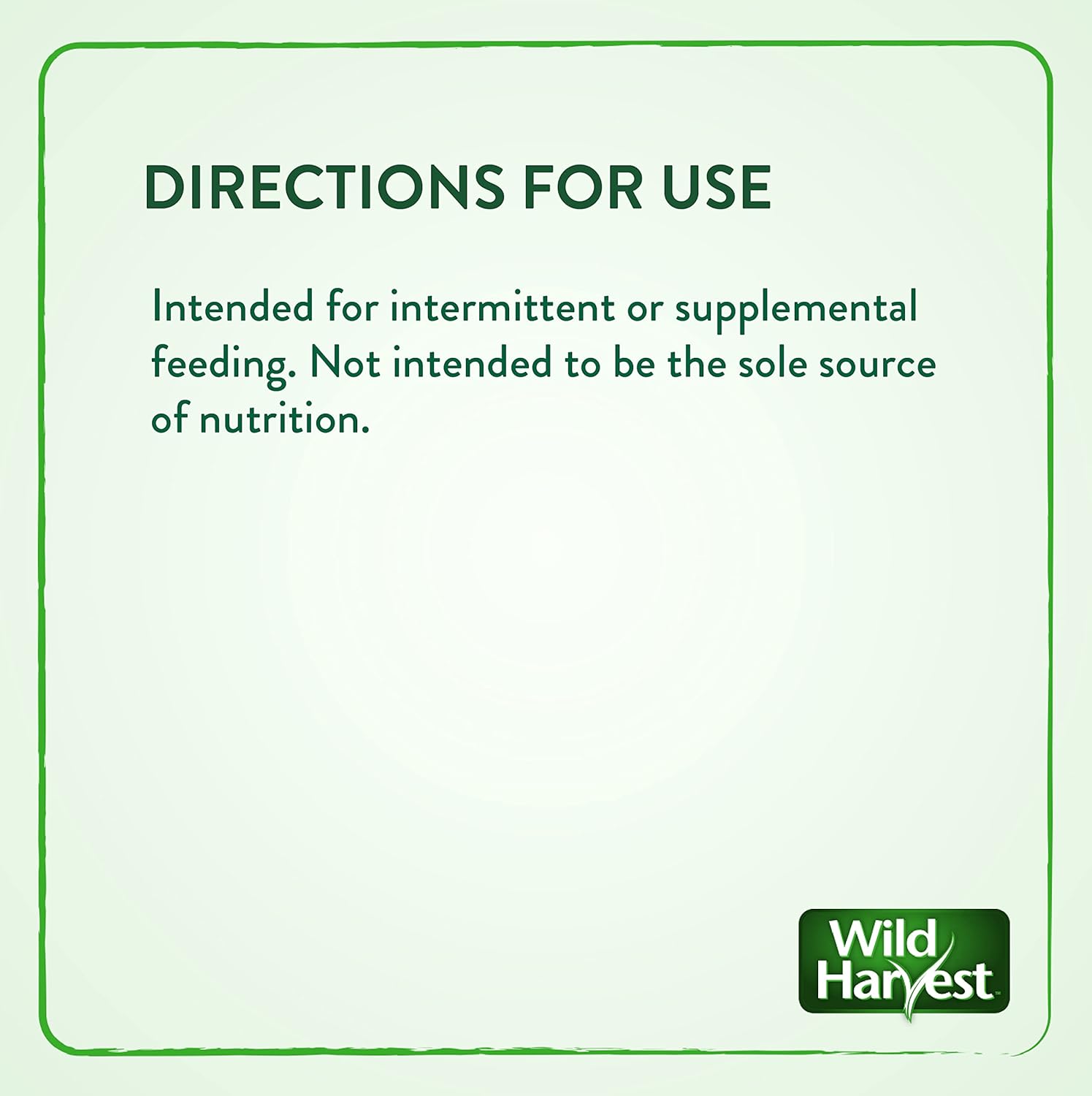 Wild Harvest premium bird feather health supplement 7.5 ounce container.