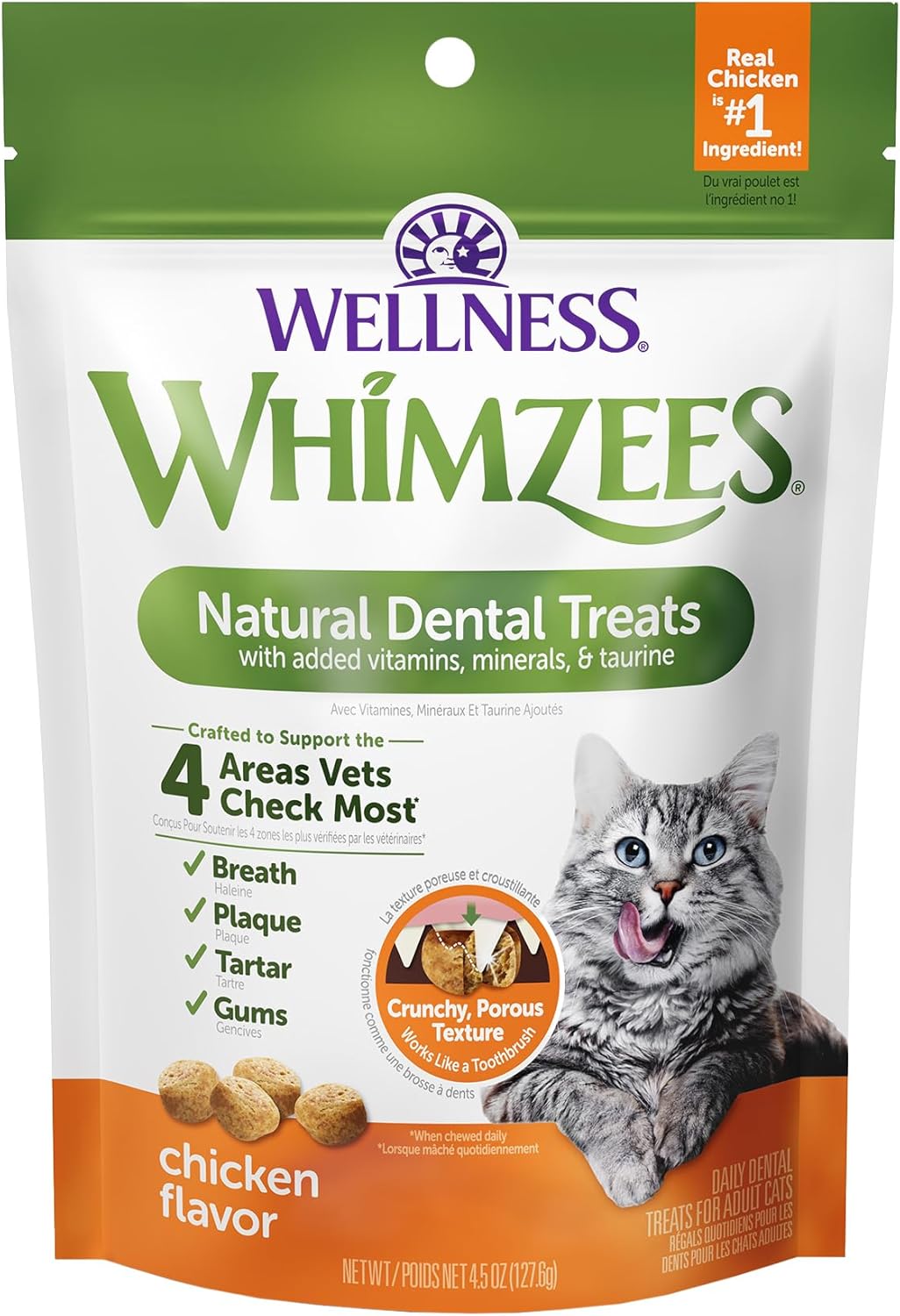Wellness WHIMZEES Cat Dental Treats, Freshens Breath, Chicken and Salmon Flavor, 4.5 oz Bag - Image 15