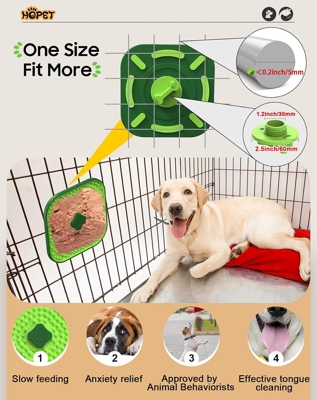 Close up of Hopet silicone lick mat texture for pet anxiety relief