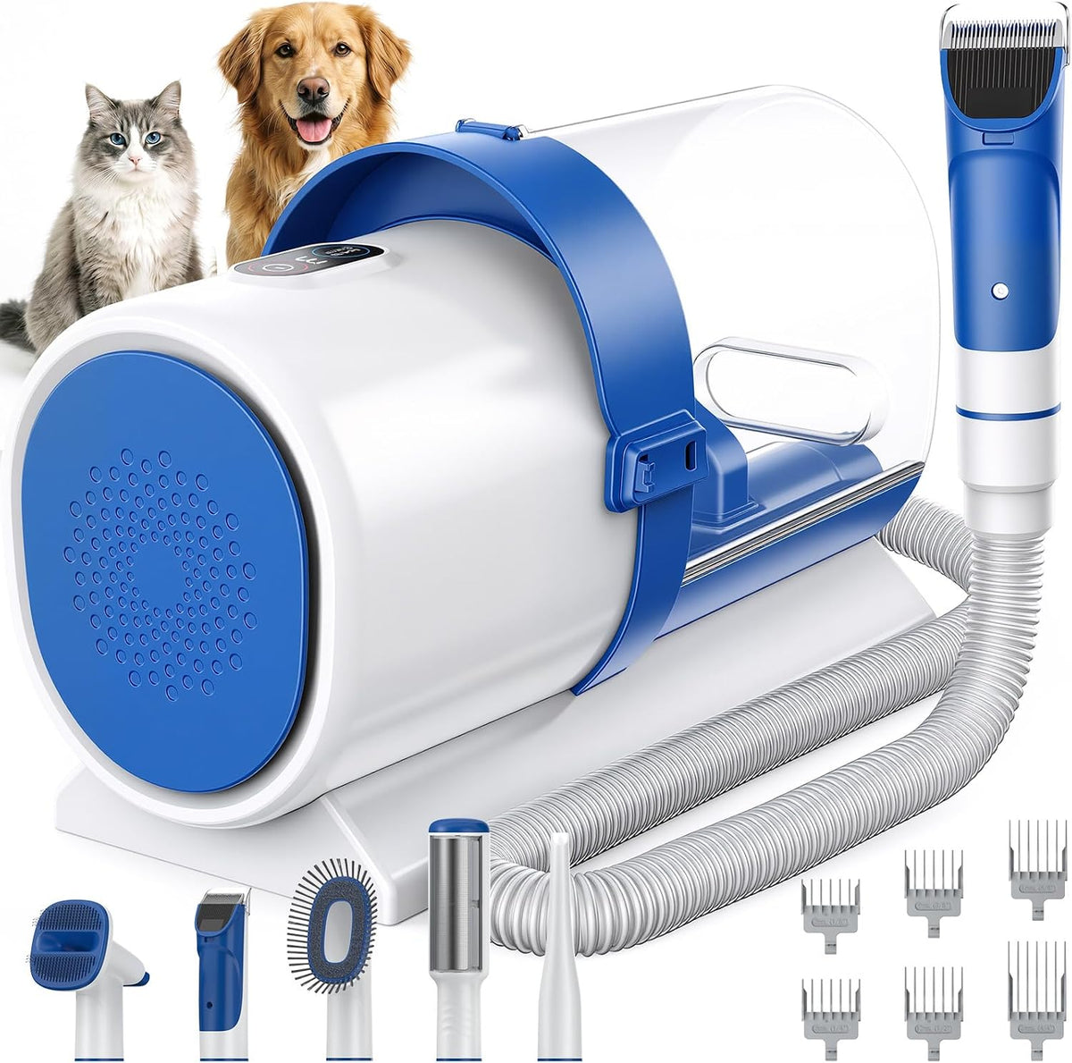 NEWBULIG Pet Grooming Vacuum Kit, 2.5L Dust Cup, 3 Suction Modes and 5 Groomer Tools, Dog Clippers with Cordless Low Noise for Cats, Dogs Other Animals Hair Trimmer - Image 11
