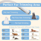 8VR Dog Nail Grinder attachment being used for safe pet paw grooming and smoothing.