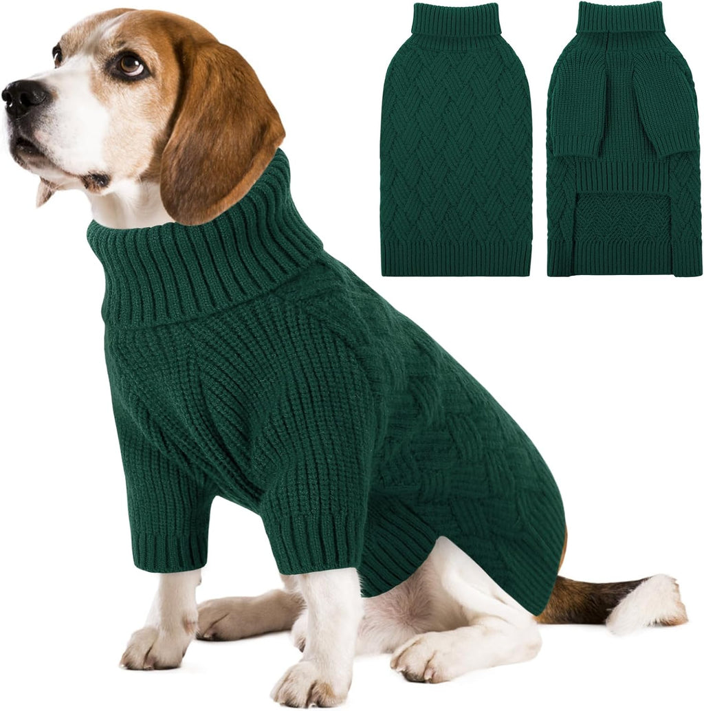 Small Dog Sweater, Turtleneck Dog Sweater for Cold Weather, Puppy Knitwear Pullover for Christmas Thanksgiving, Pet Winter Knitted Sweatshirt for Pug Dachshund, Red S - Image 13