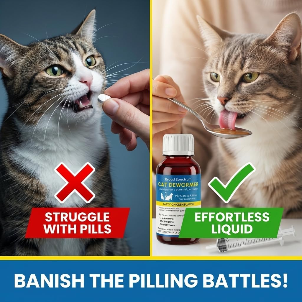 Authentic USA imported Bipinelyt cat oral suspension deworming liquid side panel directions