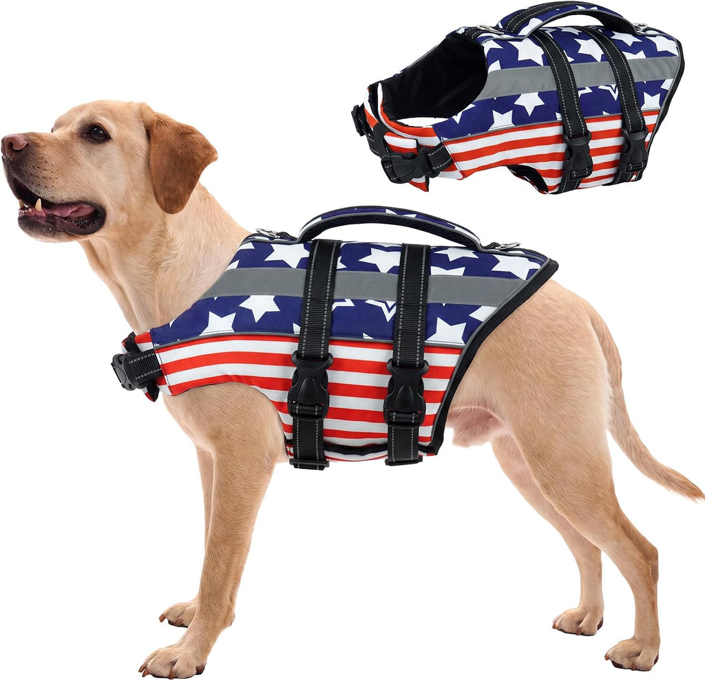 FUAMEY Dog Life Jacket, Dogs Swim Vest with Reflective Strips, Pet Flotation Swimsuit for Kayaking & Boating, Buoyancy for Puppy Doggy, Pink, S - Image 10