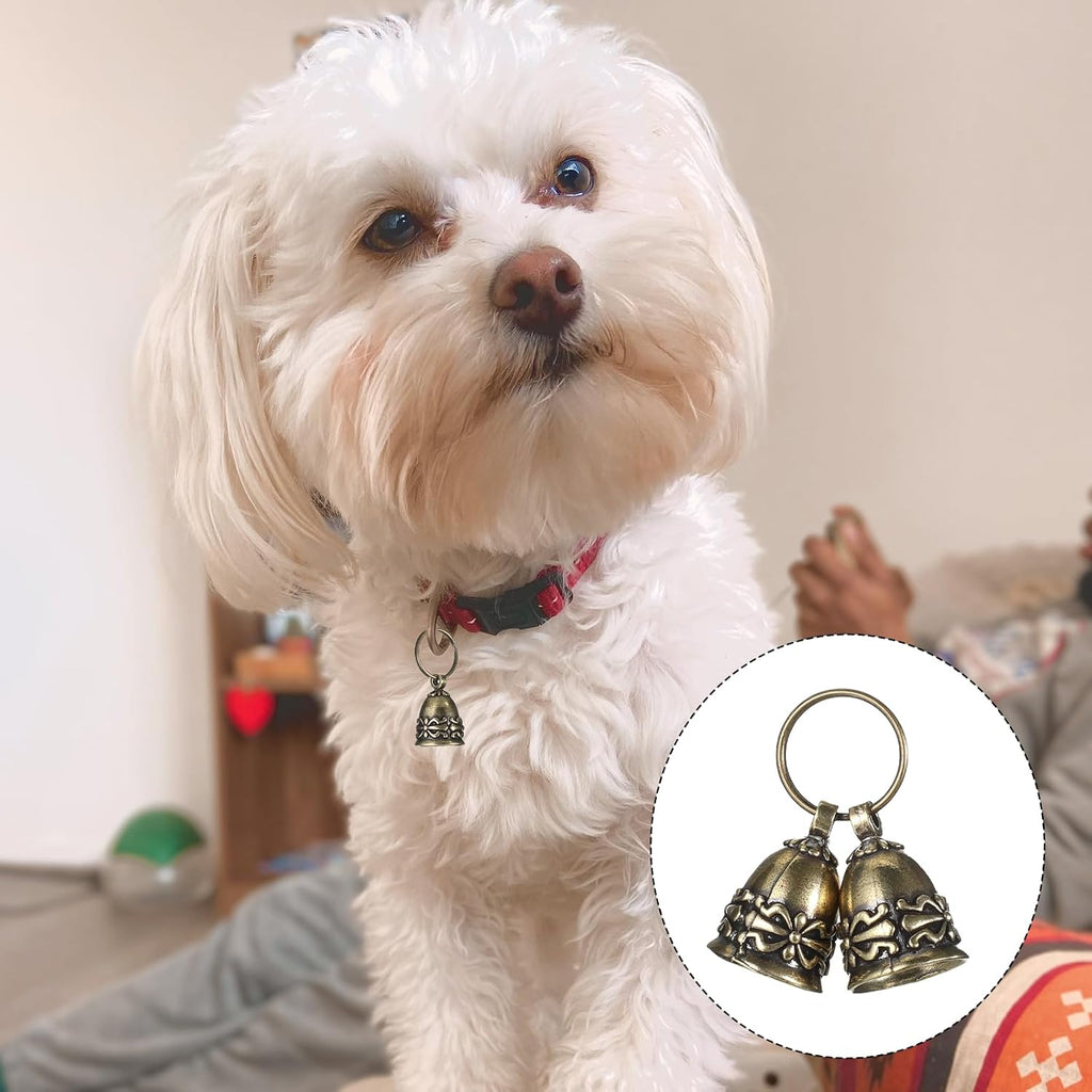 Apojgitn vintage pet pendant bell showing the sturdy interior clapper design.