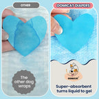 Leak proof side barriers on Oomicat breathable male dog belly bands.