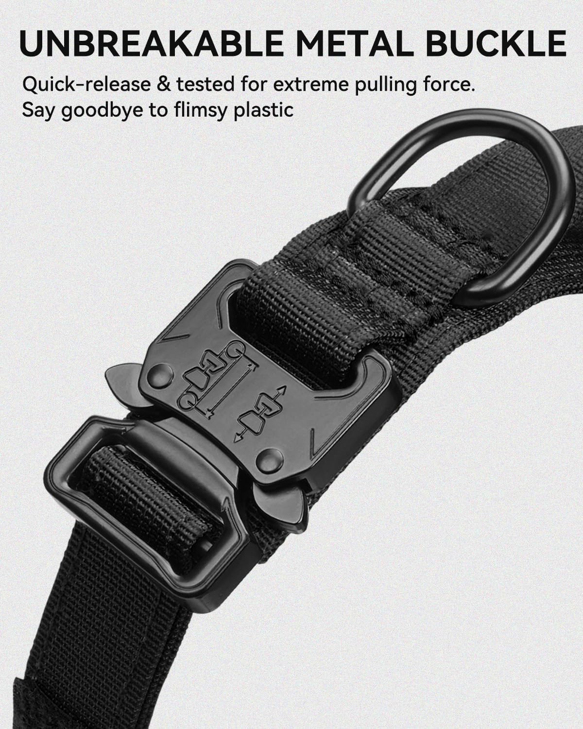 Joytale military style dog collar with control handle