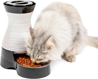 PetSafe Healthy Pet Food Station front view with stainless steel bowl