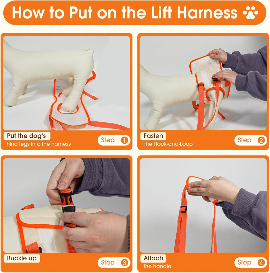 Side view of Allroaring pet lift harness medium