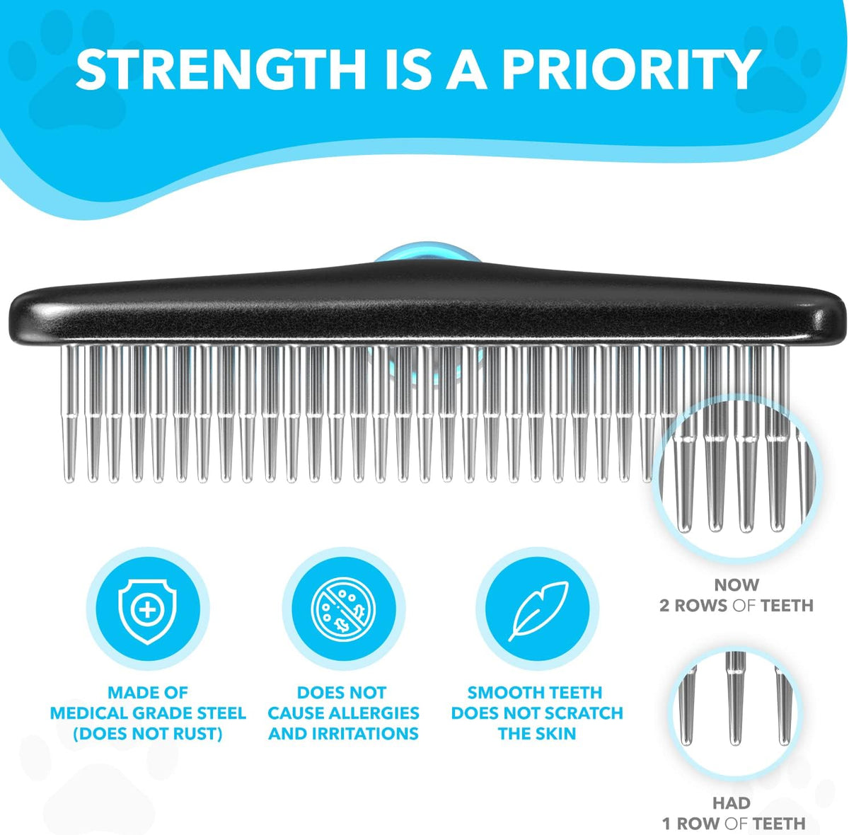 Dogi grooming brush held by person demonstrating grip