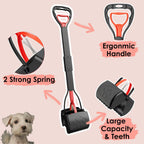 Timingila long handle dog scooper being used on gravel and dirt surfaces without bending