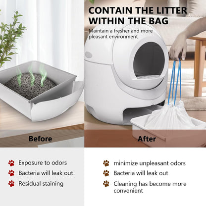 Side by side comparison of Giaceaw litter box liner capacity