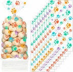 Blulu 100 Pieces Dog Treat Bags Puppy Party Favor Pet Paw Cone Cellophane Bags Candy Heat SealableDog Paw Gift with 100 Pieces Silver Twist Ties for Pet Cat Treat Party Favor(Black) - Image 13