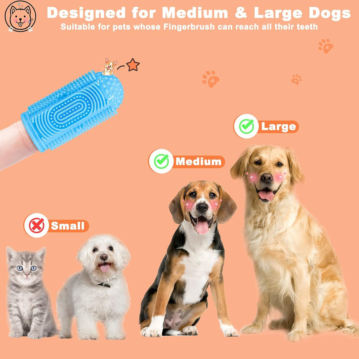 Using Yueyuejia finger toothbrush for dog dental care