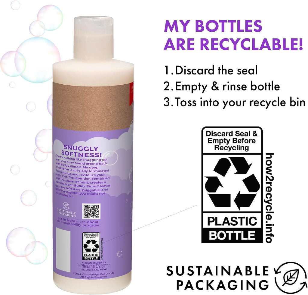 Premium soap free dog coat softener and revitalizing conditioner packaging
