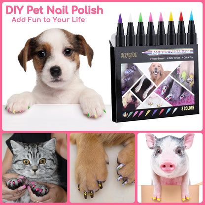 Olingyou quick dry dog nail polish set packaging