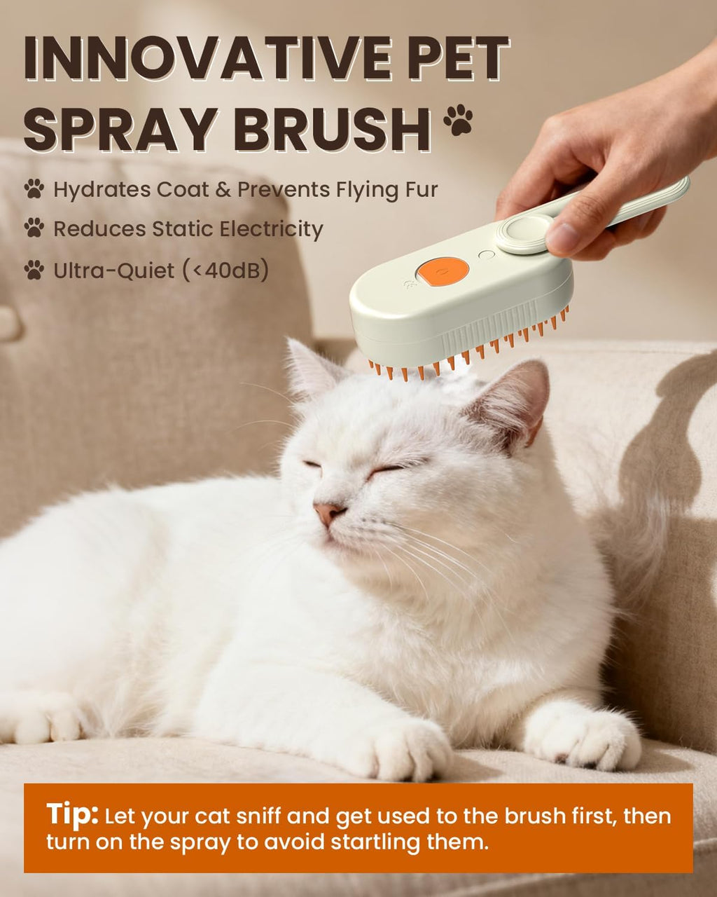 User holding ACITMLLC grooming tool demonstrating ergonomic handle