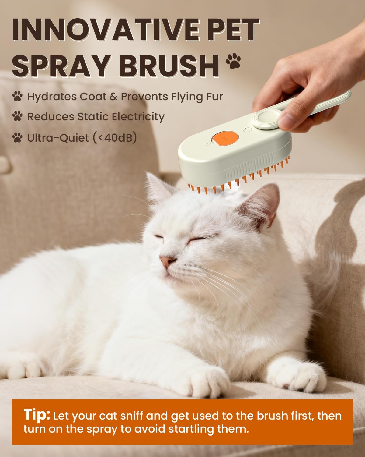 User holding ACITMLLC grooming tool demonstrating ergonomic handle