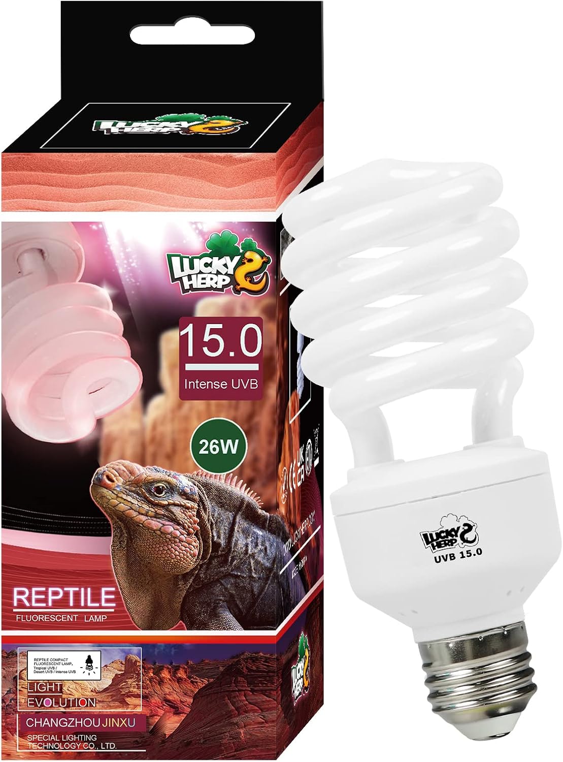 LUCKY HERP Desert UVA UVB Reptile Light Bulb 10.0 26W Compact Fluorescent Lamp - Image 12