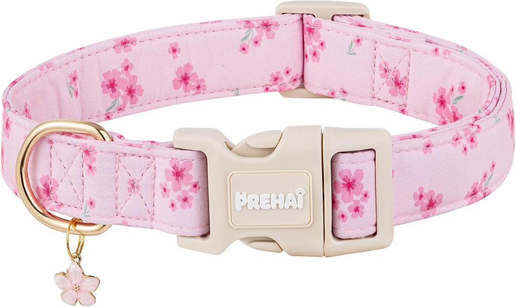 PREHAI Pink Strawberry Dog Collar Sweet Spring Summer Collars with Cute Strawberries Pattern for Female Girl Small Medium Large Dogs S - Image 14