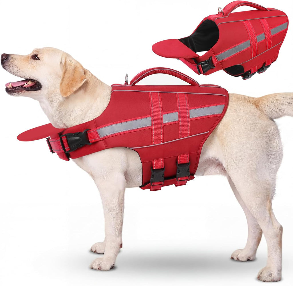 Dog Life Jacket Dog Life Vest for Swimming Boating with Detachable Front Chin Float High Buoyancy Pool Lifesaver Adjustable Reflective Ripstop Pet Preserver with Rescue Handle(Turquoise, 2XL) - Image 13