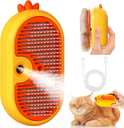 Cat Steam Brush with 2 Spray Levels & Release Button, 4-in-1 IPX7 Waterproof Water Brush for Shedding Grooming, Pet Hair Removal Comb for Long Short Haired Cats Dogs, Self Cleaning Slicker - Image 12