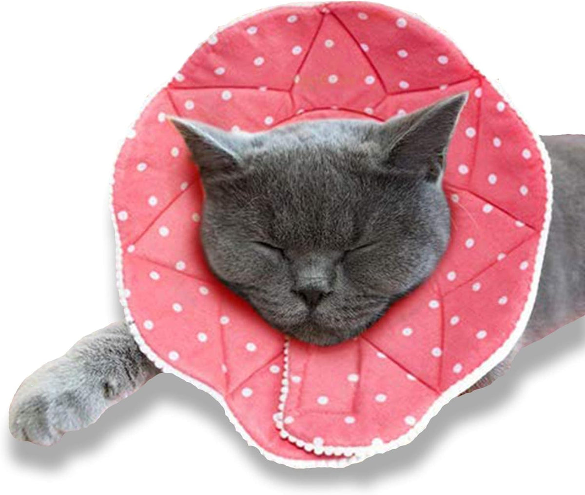 SunGrow Cat Cone Collar Soft, Stop Licking E Collar for Recovery, Post Surgery Stress Relieving with Adjustable Strap Enclosures (7" - 9" Neck Size, Pink) - Image 10