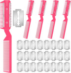 Double edge blue razor comb for de-shedding long hair cats and dogs