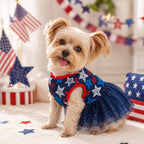 Miiemiu red white and blue star dog tutu skirt side angle view